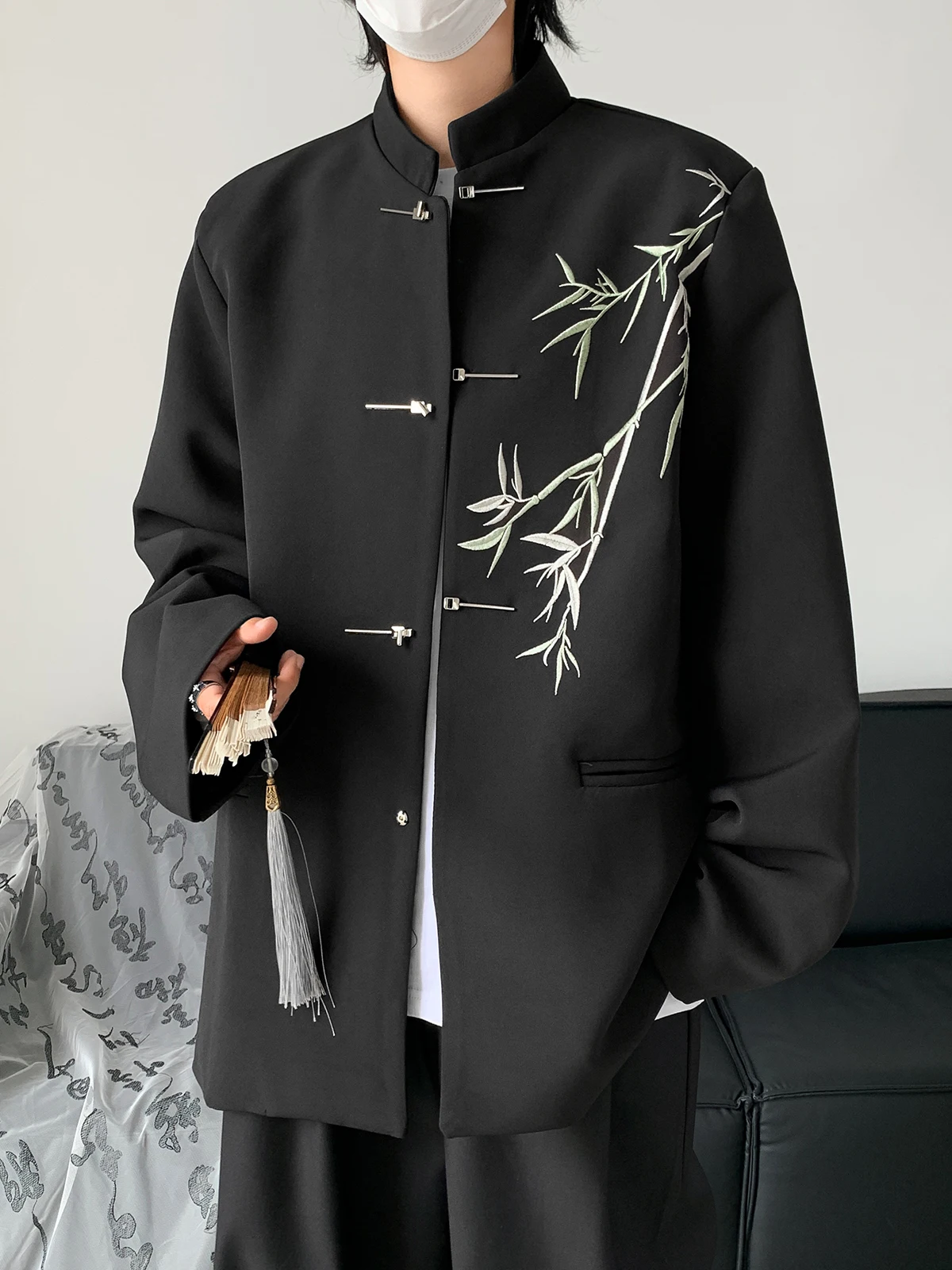 

Новый китайский джет с вышивкой, мужской модный костюм Aircrt Bule Zhongan, весенне-осенний костюм Тан, подставка...