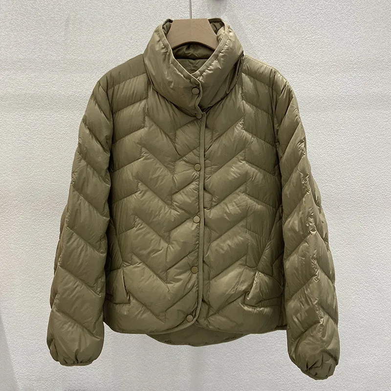 Women's Winter Tops Jacket Down Coat White Duck Down Short Standing Collar Short Vintage Simple Comfortable Leisure Versatile