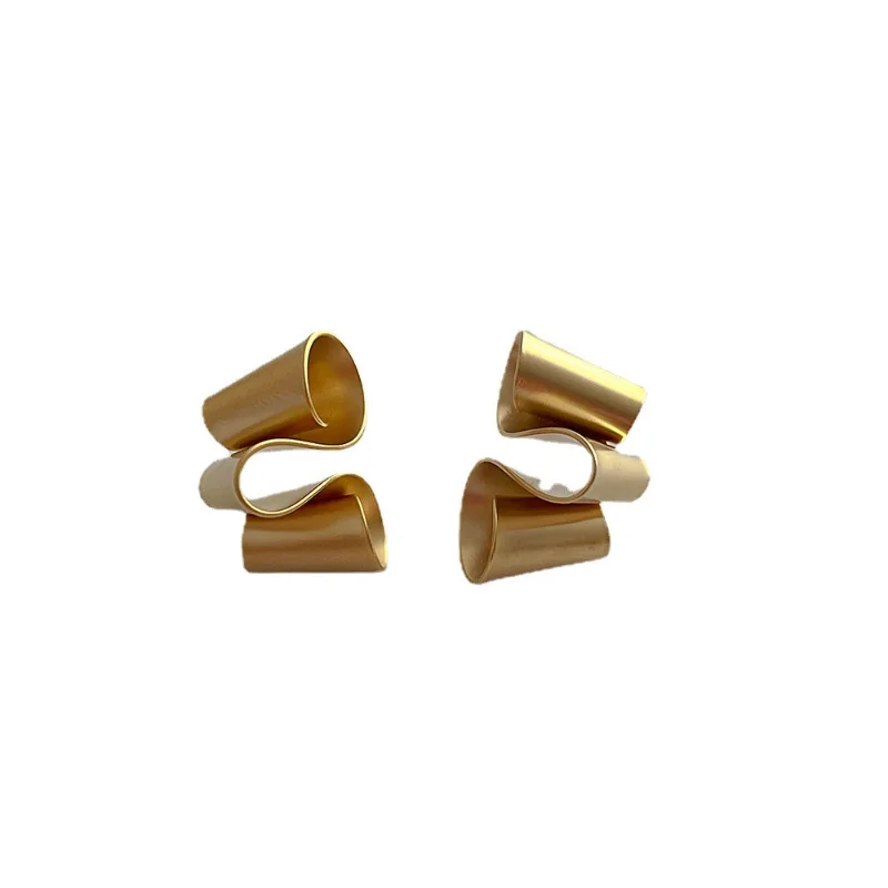 Bilandi-pendientes de tuerca geométricos irregulares para mujer y niña, Joyería Moderna con personalidad, Color dorado plateado mate, regalo de