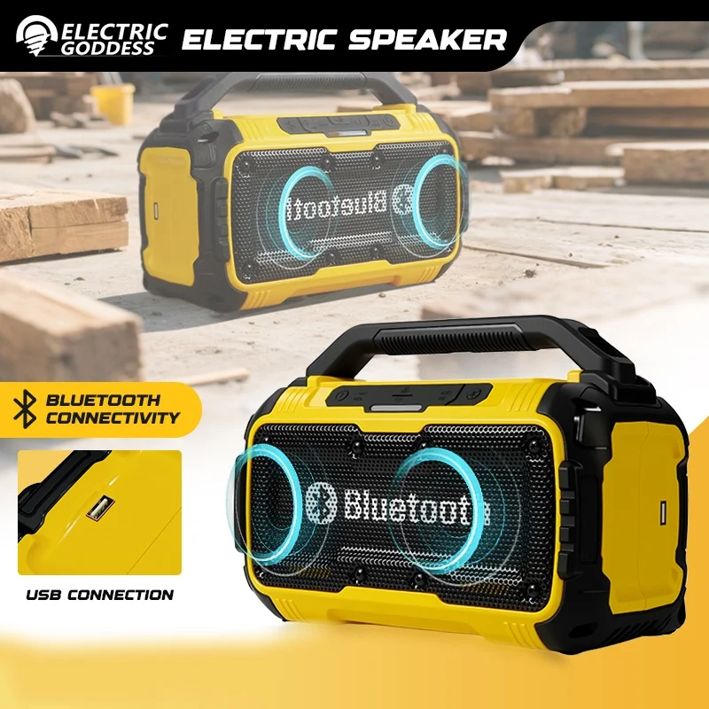 Portable Bluetooth Speaker Compatible Subwoofer Outdoor Construction Site Waterproof Loudspeaker Stereo Surround