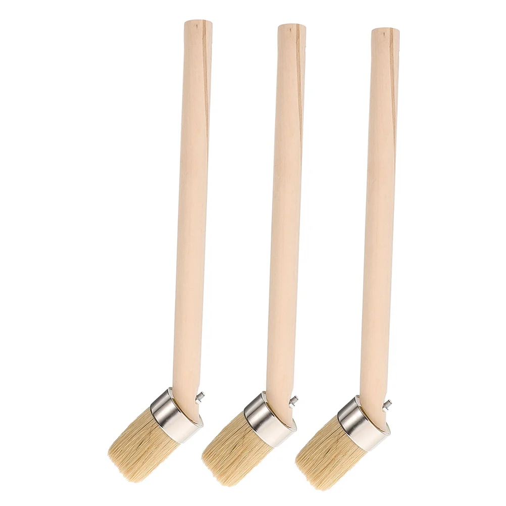 3 Pcs Tire Repair Tool Paint for Painting Walls Edge Furniture Brush Wood Handle Stain Brushes