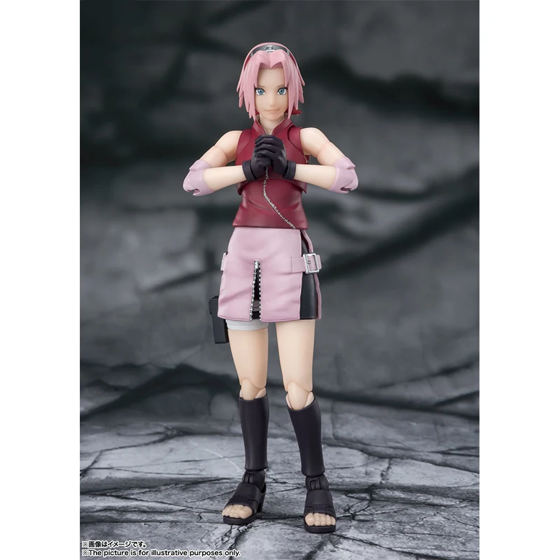 BANDAI Original S.H.Figuarts Naruto Animation Toys Sakura  -Inheritor of Tsunade's Indominable Will- Movable Model Figure