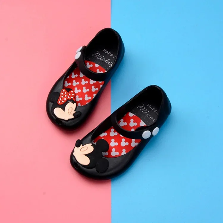 Toddlers Girls Sandals Beach Shoes Water Shoes Kids Half Sandals PVC Anti-skid Mickey Mouse Mini Melissa Jelly Shoes Princess