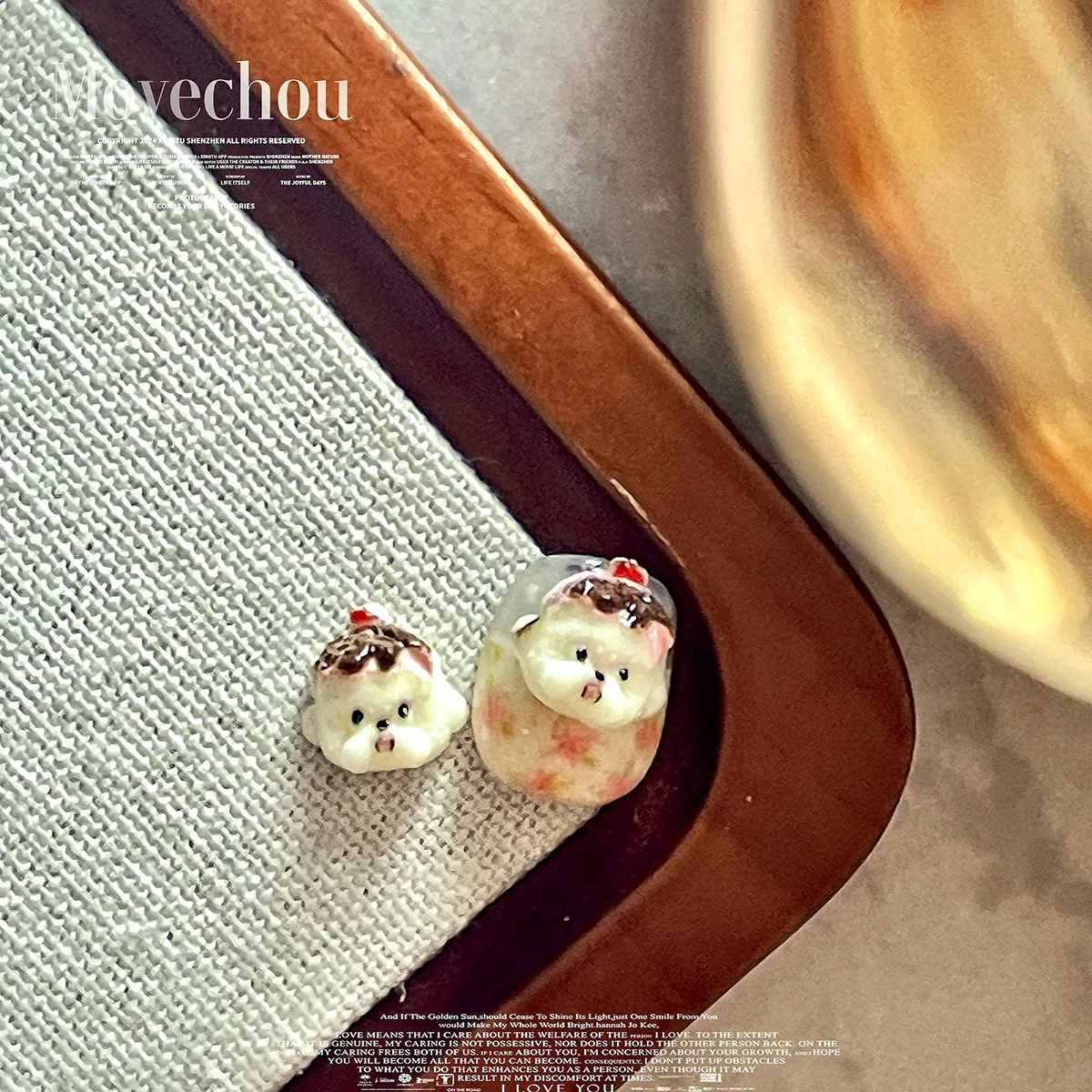 Accessori per nail art in stile coreano Biscotti Crema Cucciolo Torta del tè pomeridiano Materiale per nail art