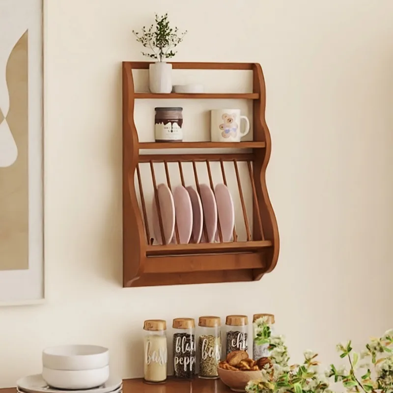 رف عرض عتيق من الشمال، رف أدوات المائدة، الرف، ديكور منتج جديد مموج، خزانة معلقة في القرون الوسطى، رف مثبت على الحائط #4