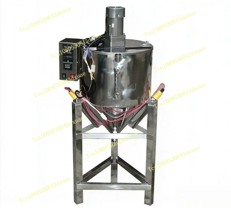 30‑50L Double‑Layer Heating Mixing Hopper 304 Stainless Steel Conical Tank 100°C Fine Polished Inside & Outside