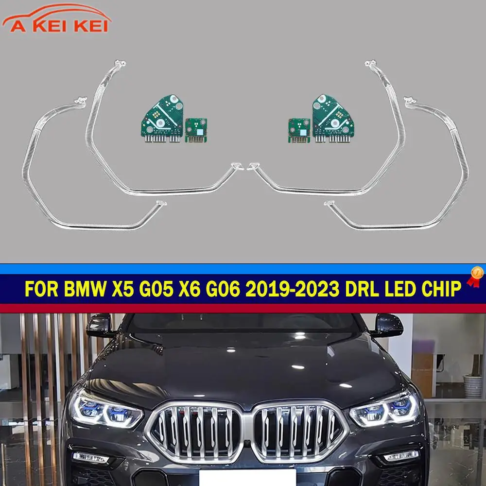 Neu für BMW X5 X6 G05 G06 LED 2019-2023 DRL Auto-Scheinwerfer Lichtleiter Tagfahrlicht-Röhre & Leiterplatte Lichtquelle Chip