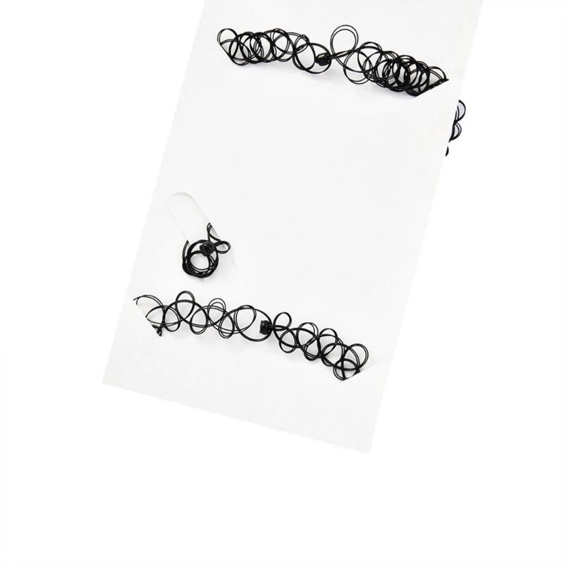 3 Pcs Tattoos Bracelet Ring Necklace Set