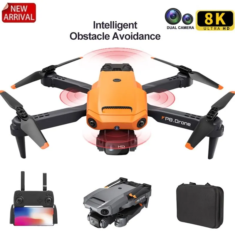 P8 Mini Drone 4K Professional 8K HD Dual ESC Camera Wifi FPV 360° Obstacle Avoidance Optical Flow Hover Foldable Quadcopter Dro