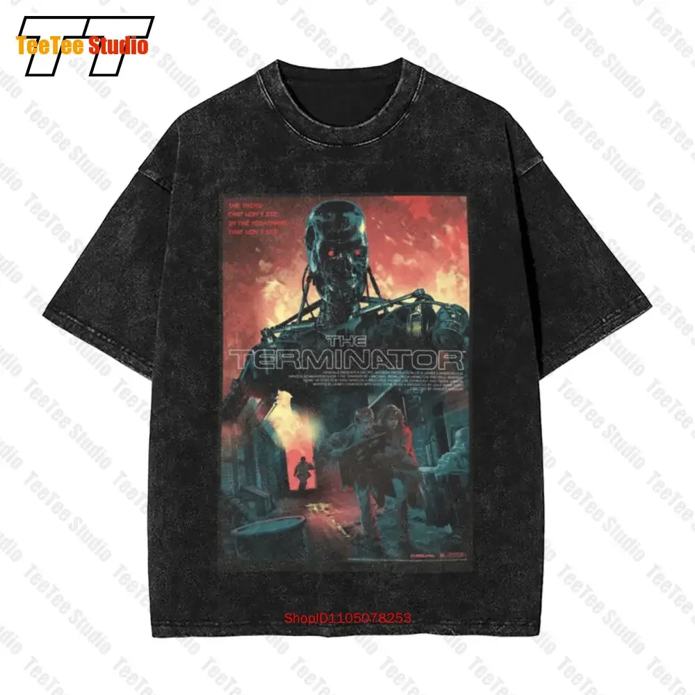 The Terminator Movie 1980S Film Cult 2 Sci Fi Vintage Oversized T-Shirt 56I8