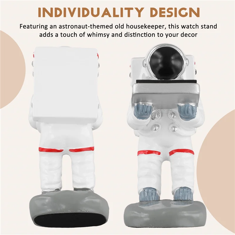 A19E-Astronaut Watch Display Box, Resin Craft Storage Case For Watches Decorative Watch Holder For Living Room