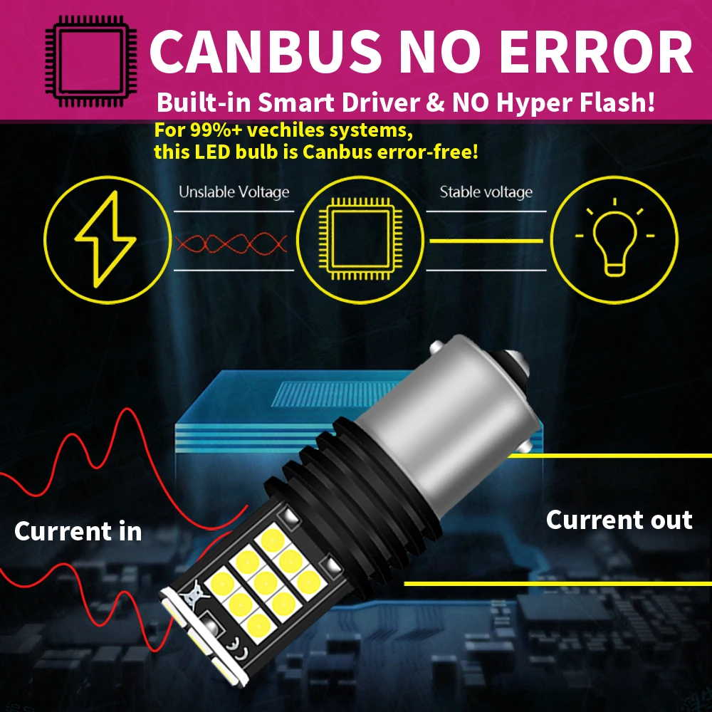 2 sztuk światło cofania LED Blub lampa P21W BA15S Canbus dla VW Passat B5 B5.5 B6 Golf mk3 mk4 mk5 mk6 3 4 5 6 Polo 6n 6r 9n Touran