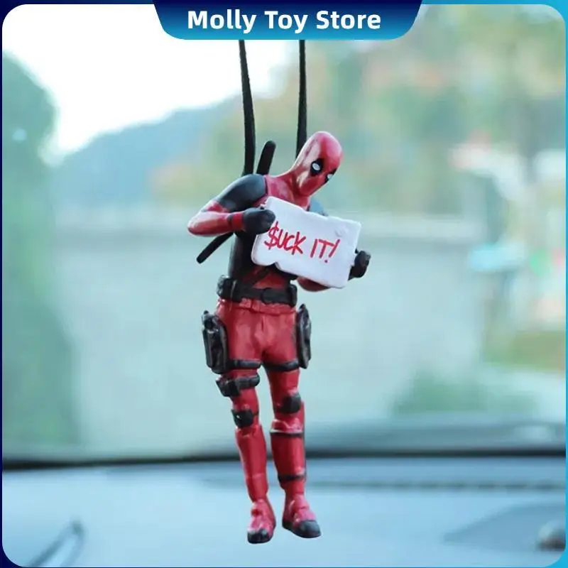 Nieuwe Deadpool Anime Figuur Auto Ornamenten Kawaii Hanger Decor Auto Achteruitkijkspiegel Opknoping Interieur Accessoires Model Speelgoed Geschenken