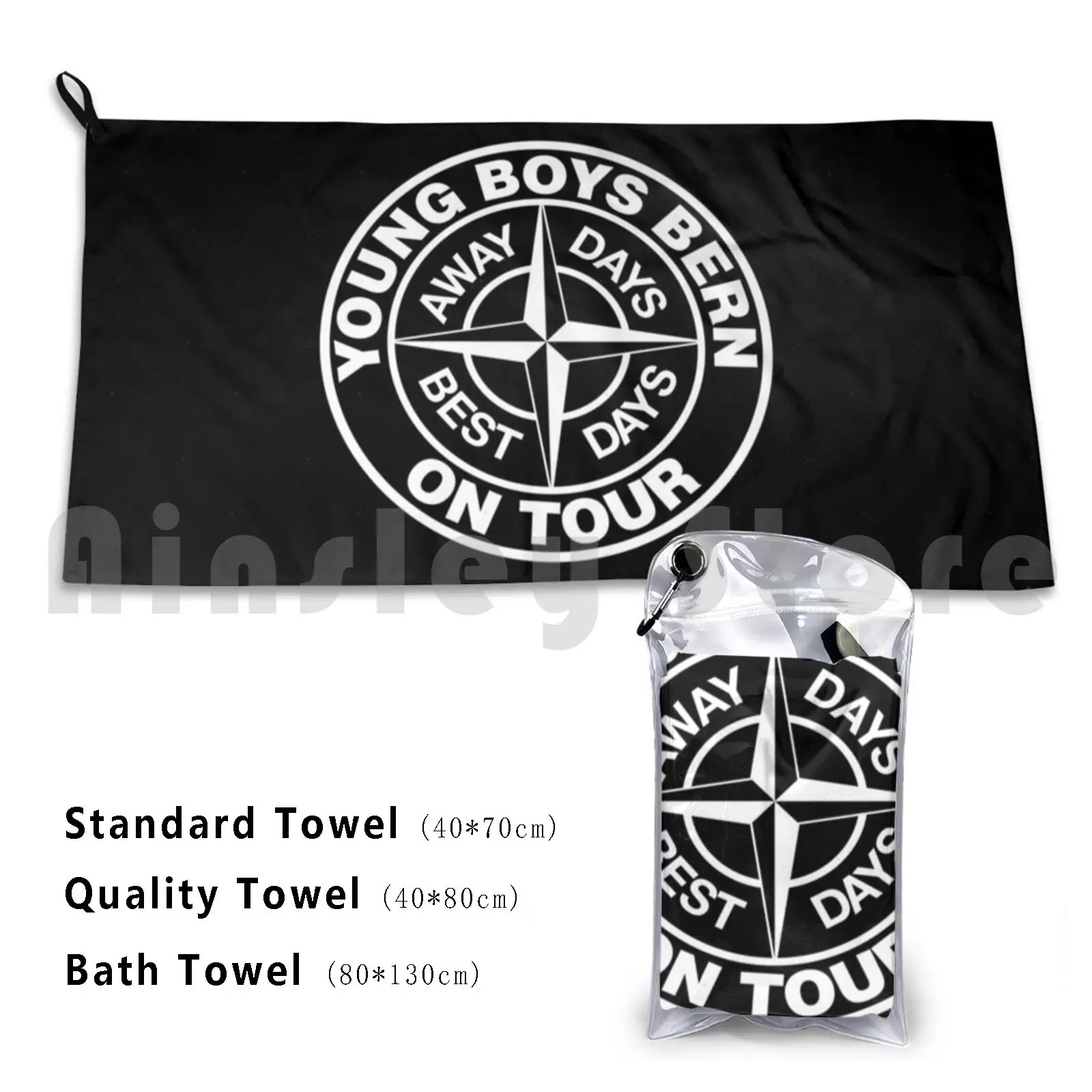 Young Boys Bern On Tour , Away Days Are The Best Days Beach Towel Quick Dry Quality Towel Young Boys Ultras Zurich