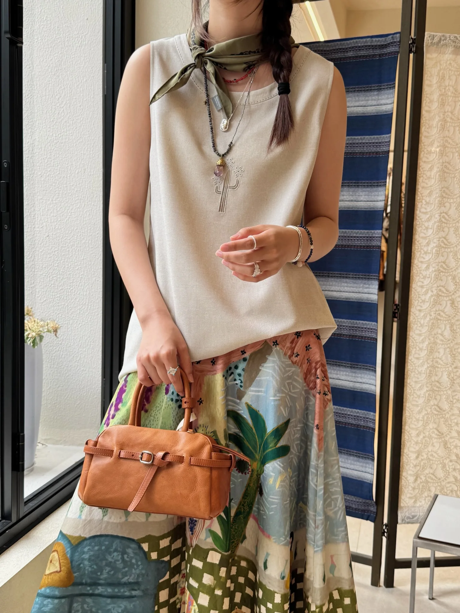 

Жилет 8ON8 с вышивкой кактуса, быстросохнущий, летний, повседневный, модный, из смесового полиэстера и вискозы