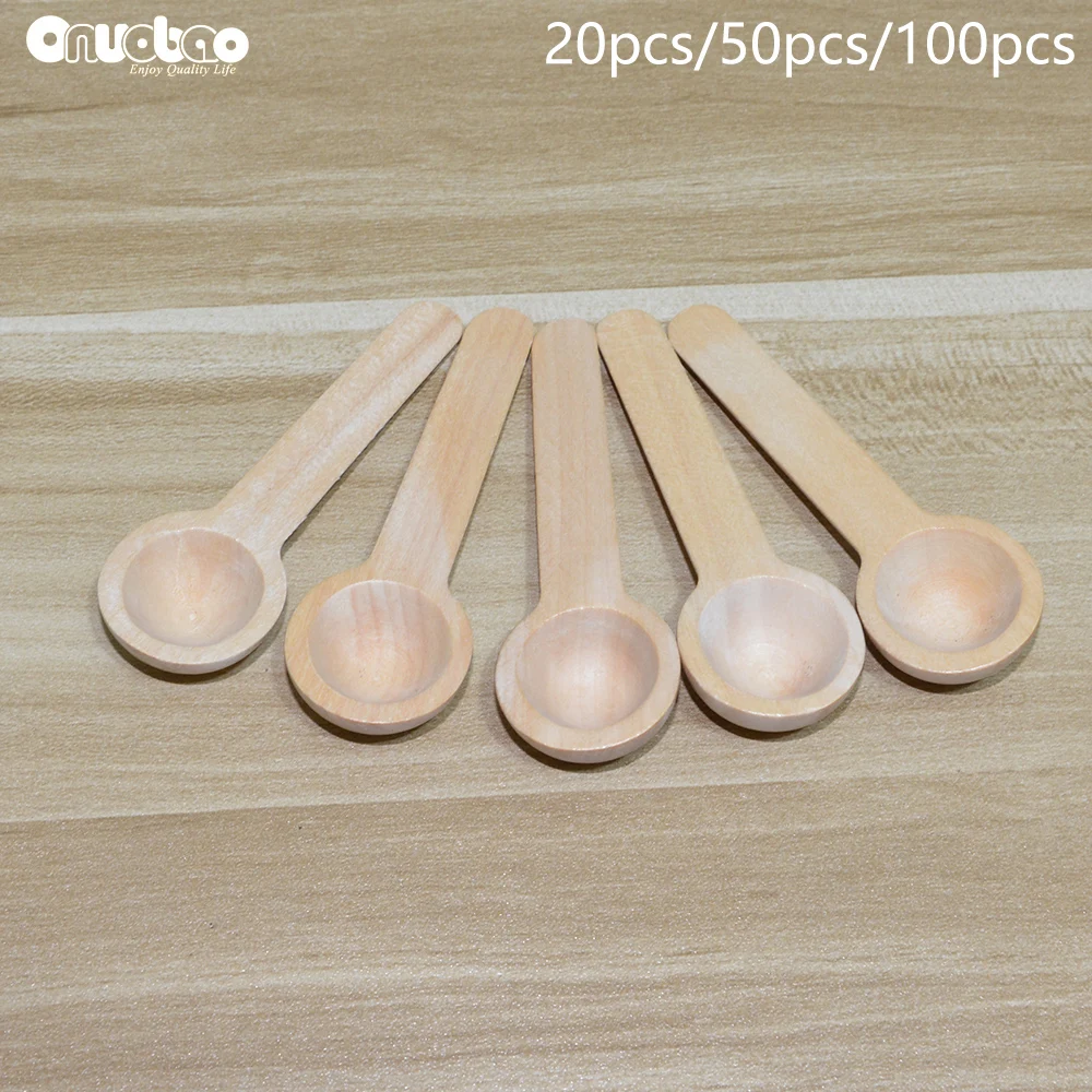 Onuobao 20/50/100pcs Mini Wooden Salt Home Kitchen Cooking Spoons Tool Sugar Tea Spoon Salt Seasoning Honey Coffee Teaspoons