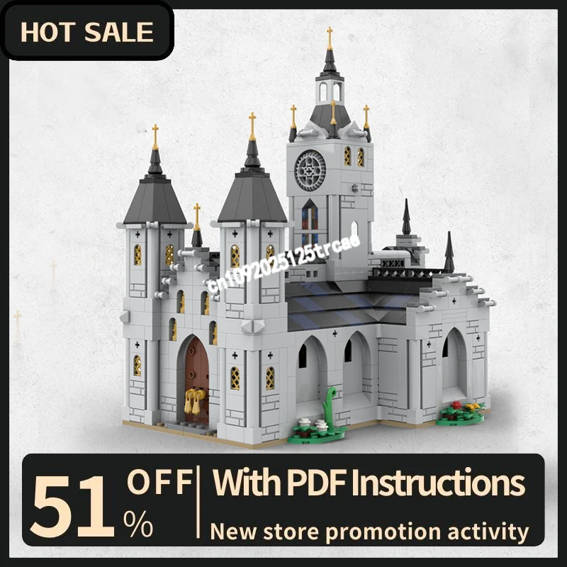 NEW 1445PCS MOC European Medieval Street View Church Model Building Blocks DIY creative ideas Kids Toys Birthday Christmas Gift