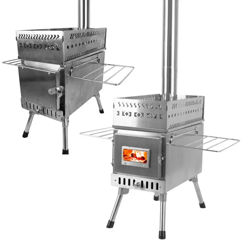 

Foldable Camping Firewood Stove Portable Tent Heating Stove Stainless Steel Wood Burning Stove Outdoor Camping Winter Supplies