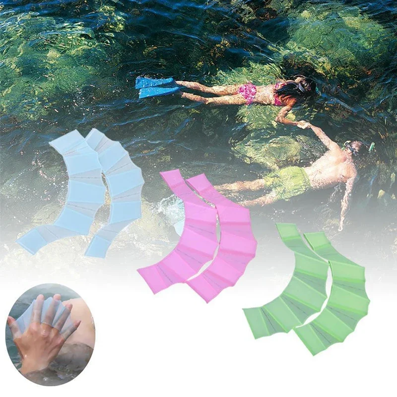 Frog Claws Frog Silicone Hand Pu, Hand-webbed Swimming Paddles Swimming Aids for Beginners