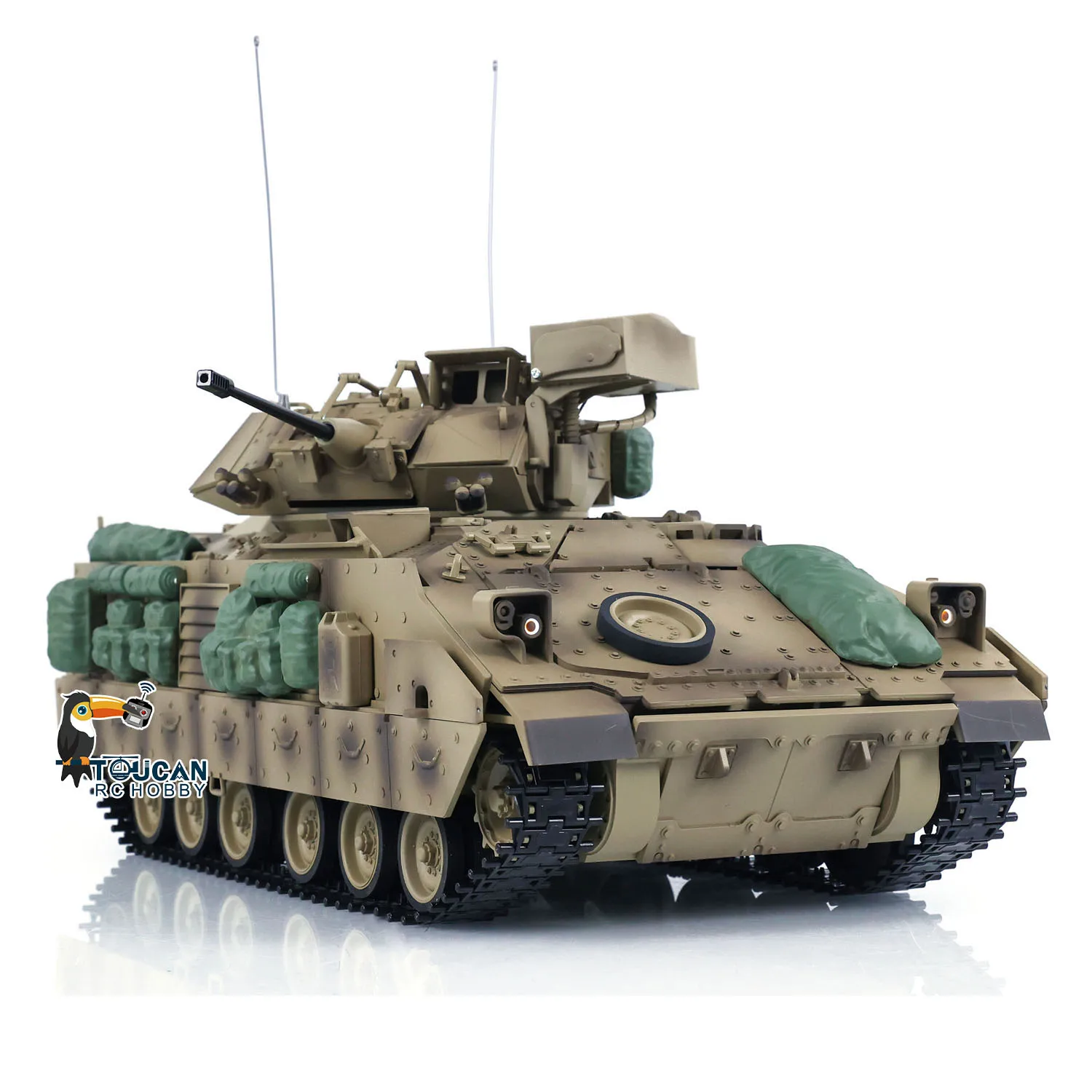 M2A2 Tongde 1/16 RC Tank Remote Control Battle Tanks Model Bradley Infrared Barrel Recoil Electric Toy Model without BB Shooting