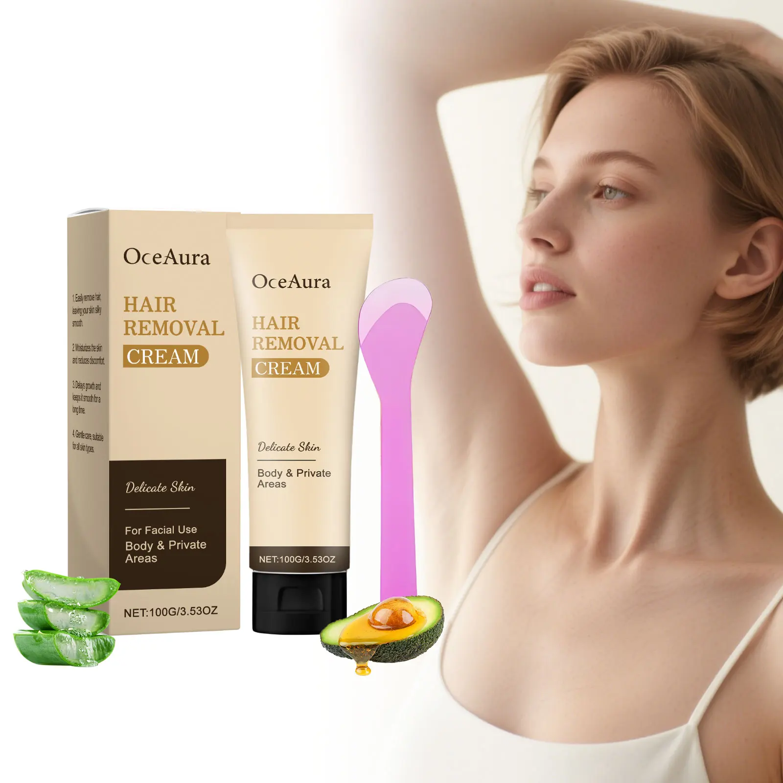 

100g Hair Removal Cream Growth Inhibitor Permanent Depilatory Health Painless Arm Armpit Intimate Areas Epilator Cream Men Woman