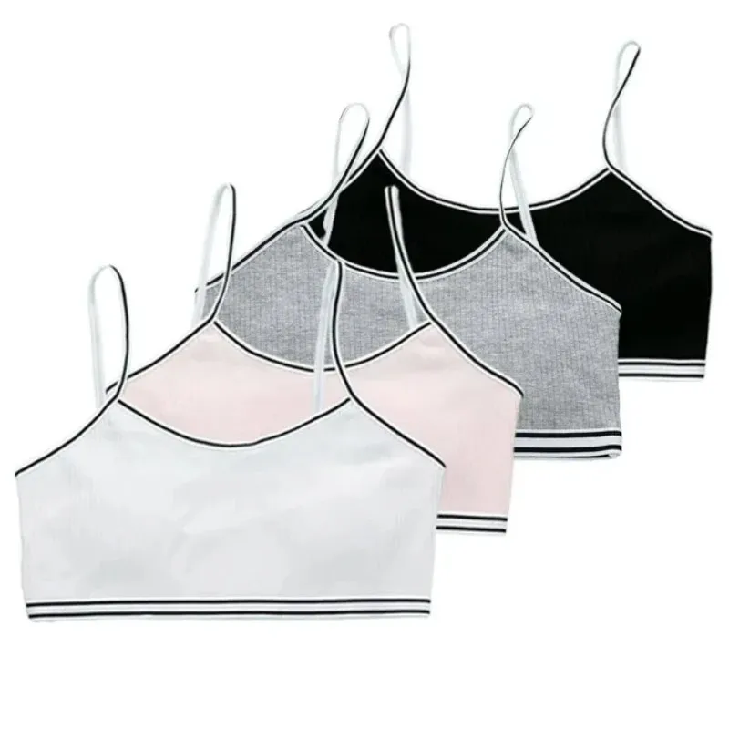 4 Pcs/Lot Children Breast Care Wireless Girls Bra 8-16 Years Hipster Cotton Teens Girl Teenage Underwear