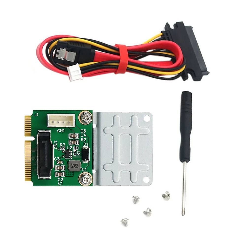 MSATA to SATA 2.5 Inch Adapter Board with 2.0PH SATA to SATA7+15 Female Adapter Cable (5V Power)