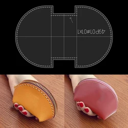 YOMDID 1PC Coin Purse Making Template Acrylic Mold Handcraft Leather Pattern Molds DIY Wallet Making Stencil Leather Accessories