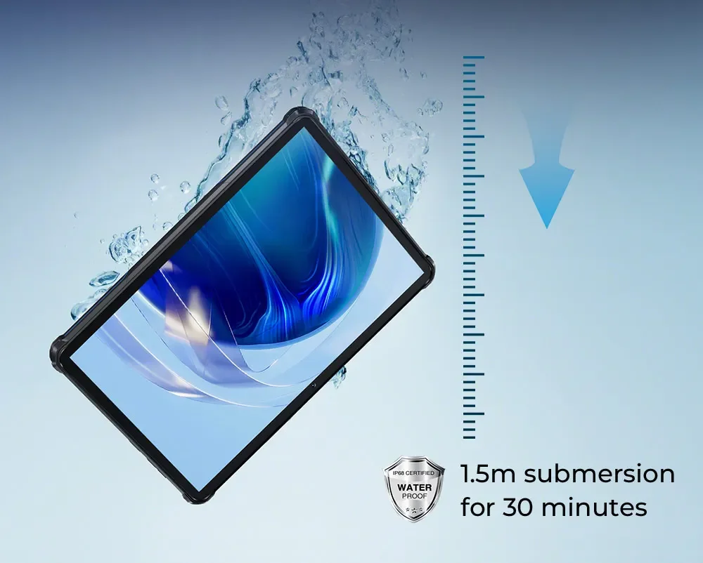 OUKITEL RT7 TITAN 4G Rugged Tablet 32000mAh Battery 24GB+256GB Dimensity 7050 Octa Core IP68/IP69K Waterproof 48MP Night Vision