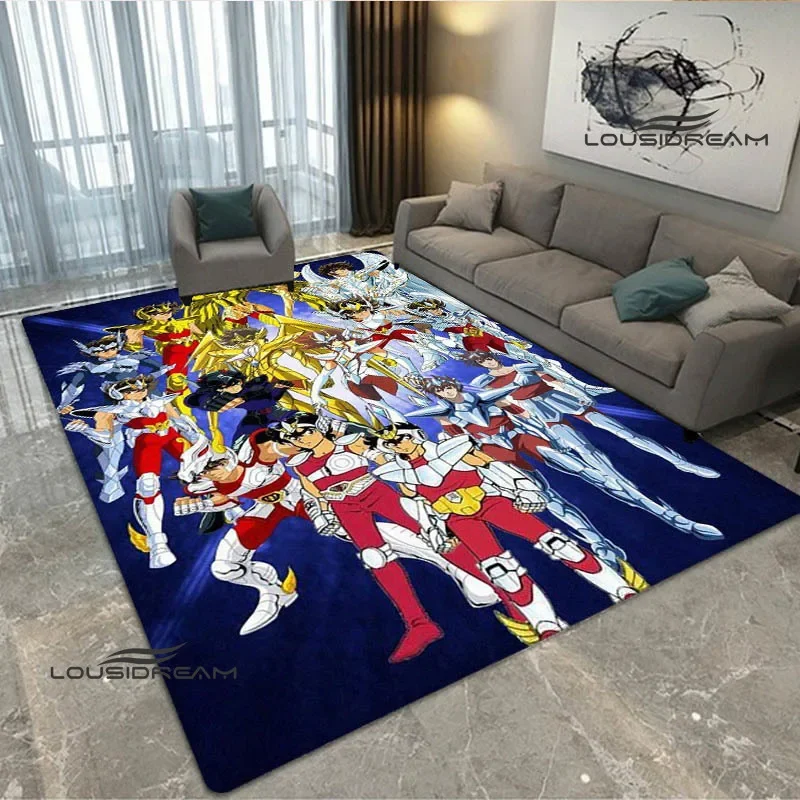 Knights of the Zodiac Cartoon printed carpet Living room bedroom non -slip carpet Outdoor carpet kawaii rug birthday gift