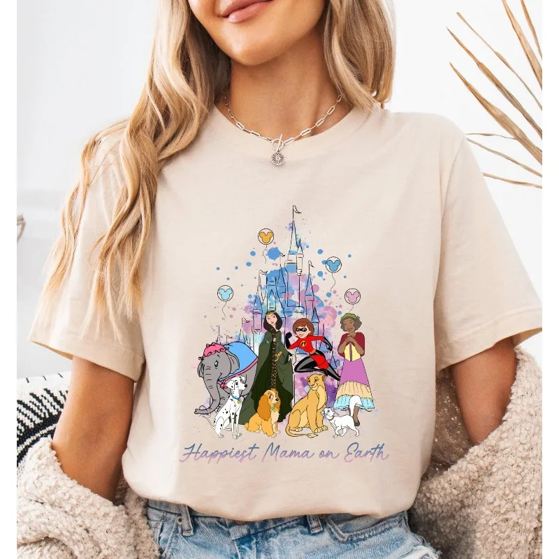 Disney Sarah Queen Pettita Duchess Damen T-Shirt aus reiner Baumwolle Sommer Neu Y2K Herren und Damen Extra großes Paarkleid