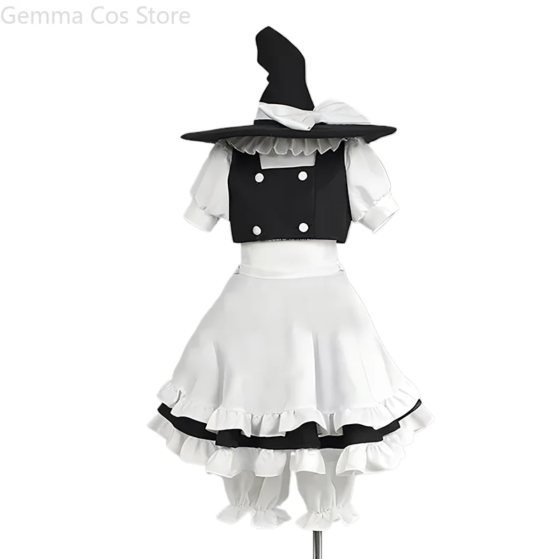 

TouHou Project Kirisame Marisa Maid Dress Cosplay Full Set With Hat Costume Uniform