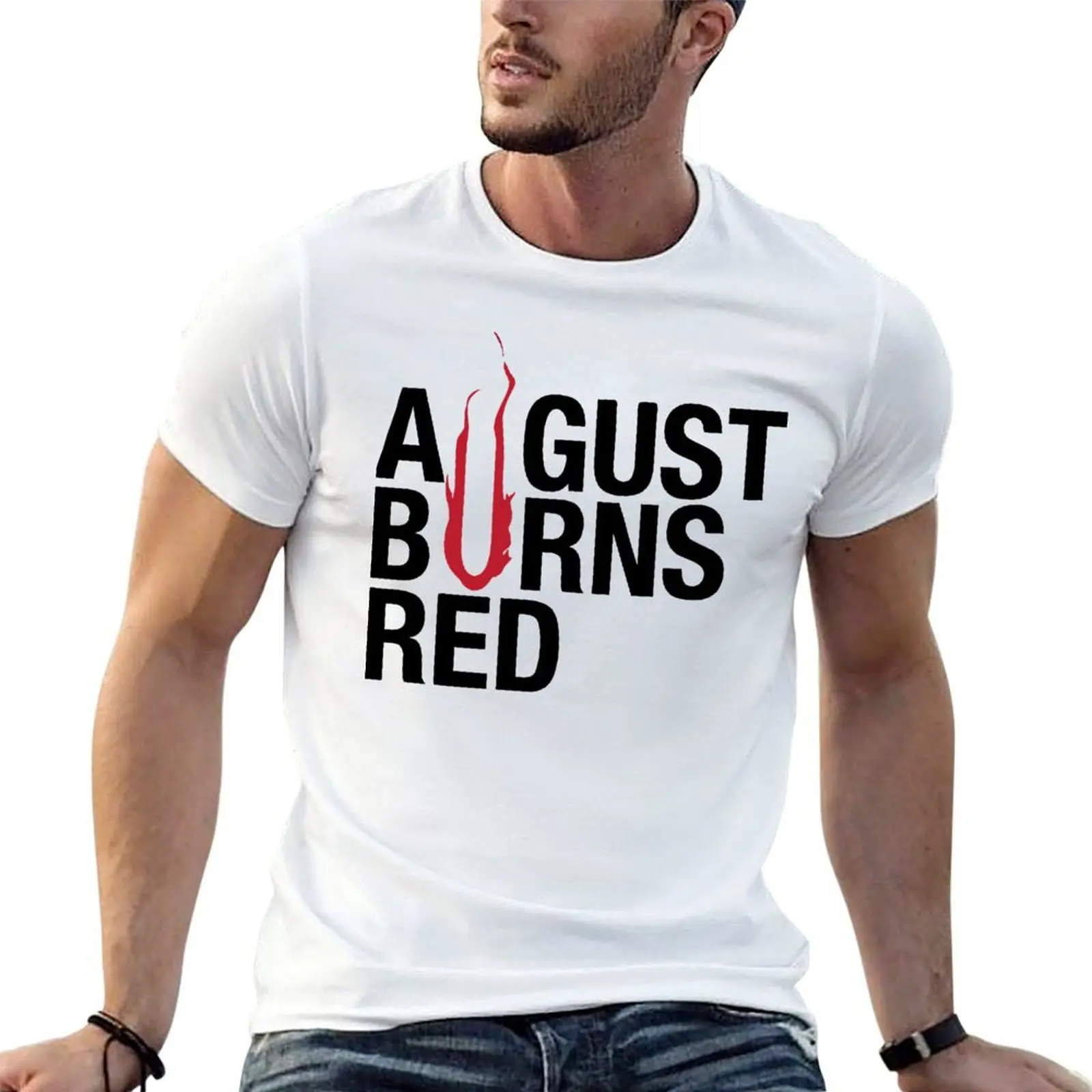 

August Burn Red T-Shirt t shirts for man pack cotton essential t shirt T-Shirt