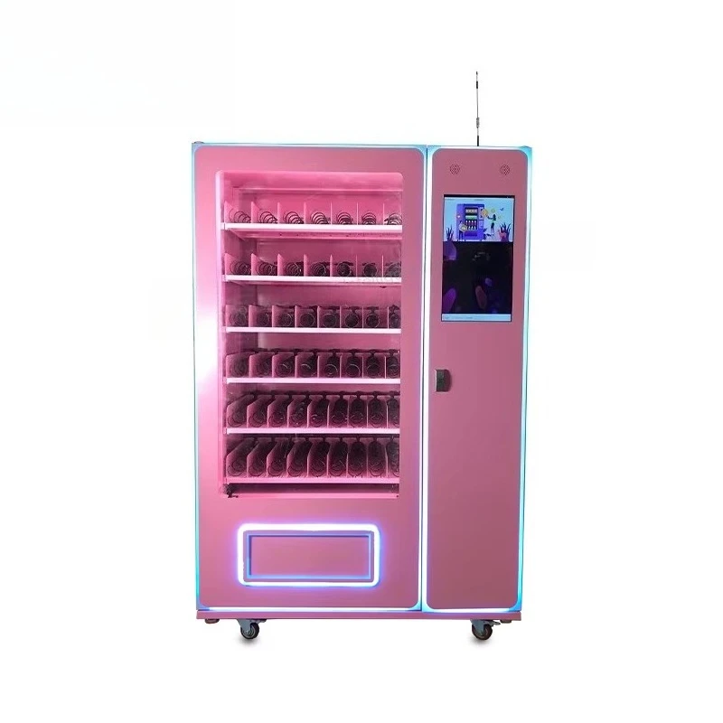 

Hot Selling pink Smart Beauty Vending Machine with LED Lighting Wig Cosmetics Retail Products Vending Machine Customized
