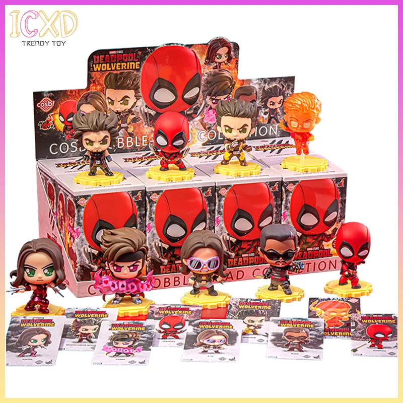 

Оригинальный Marvel Дэдпул и Росомаха, косби, слепая коробка, мини-фигурка, комиксы, Коллекционная фигурка, игрушки из фильма Чиби, подарки для детей