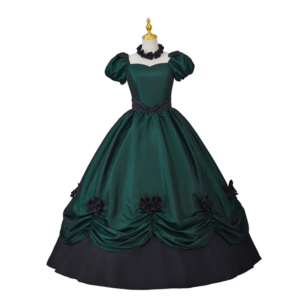 1860s Victorian Civil War Red Green Dress Renaissance Gown Victorian Gothic Retro Ball Gown Plus Size Christmas Halloween Outfit