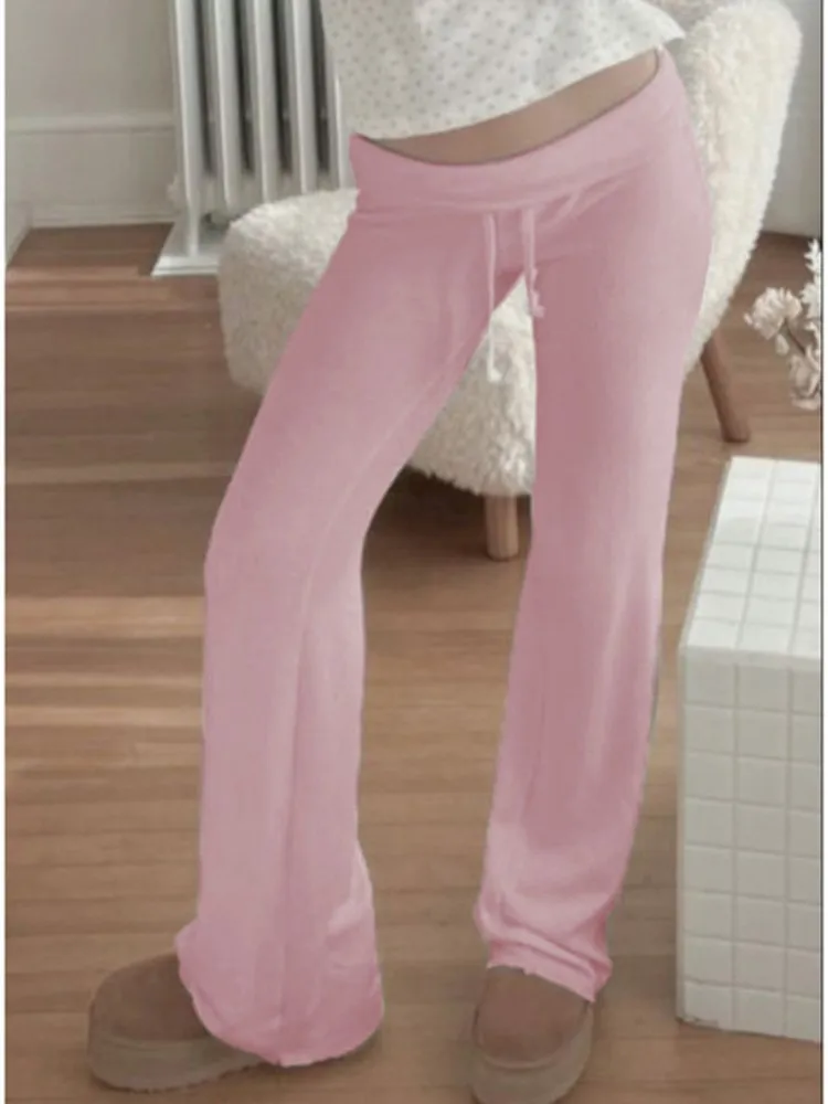 

Женская одежда, новые уличные повседневные брюки, прямые брюки на шнуровке, универсальные, простые, однотонные, модные, темпераментные, свободные