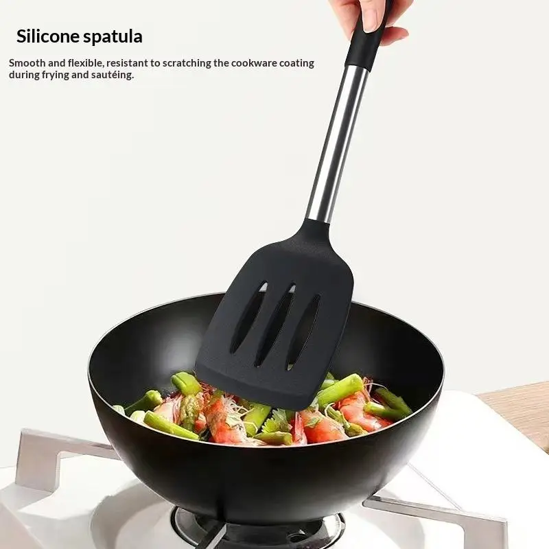 * 2Pcs Silicone Spatula Set Heat Resistant Nonstick Steak Spatula Kitchen Cooking Utensils Cookware Cooking Tool Set Spatula Kit