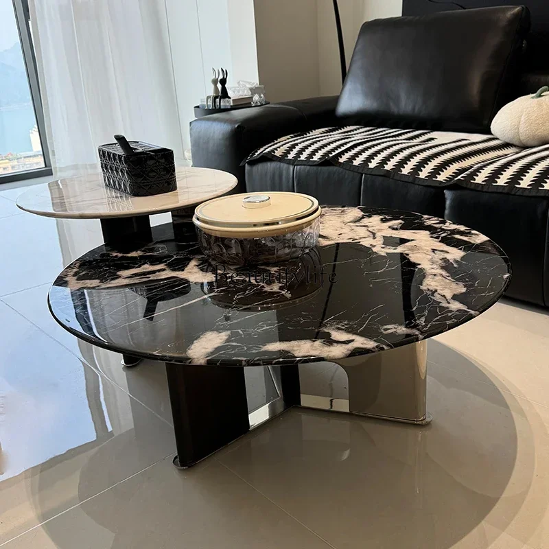 

Z.Итальянский минималистичный мраморный журнальный столик для гостиной, дома, современный простой высококачественный круглый журнальный столик