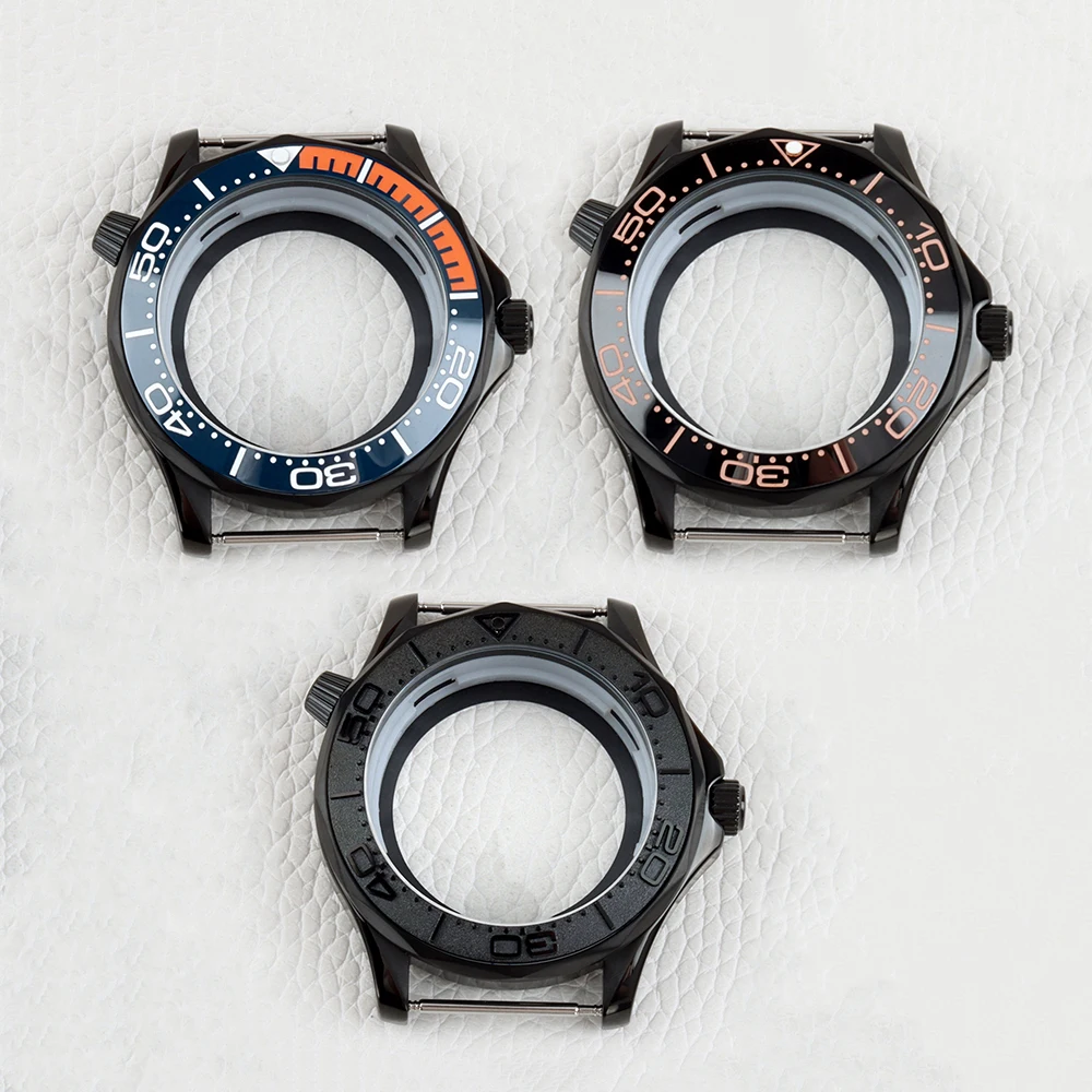 

Black 41mm Watch Case Solid 316L Stainless Steel for Seamaster Seiko NH35 NH36 Automatic Movement 31mm Dial Waterproof