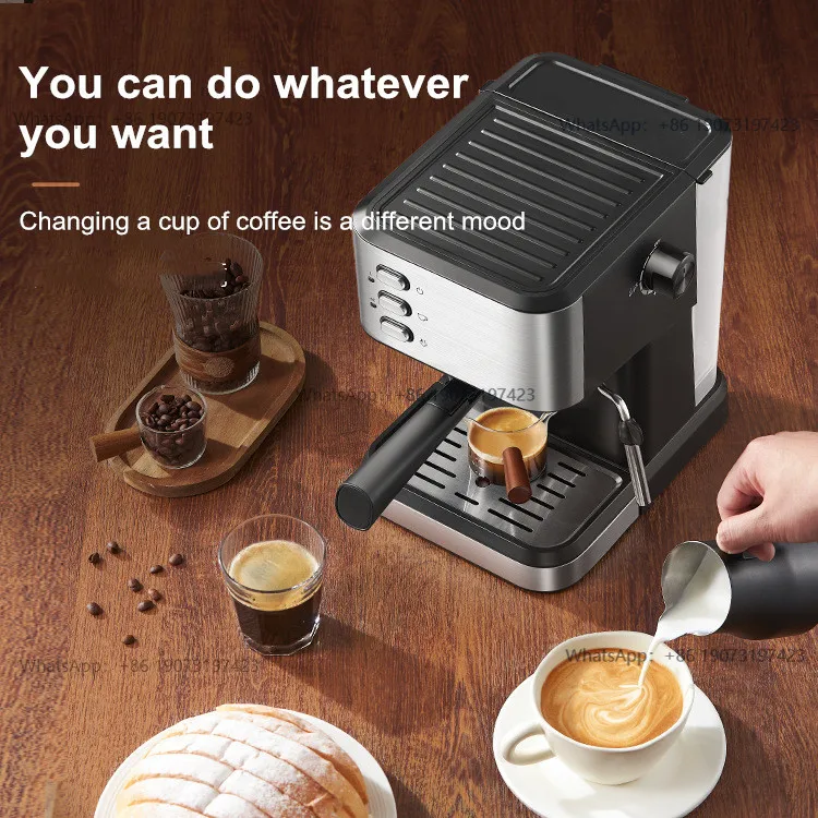Small Semi-Automatic Espresso Coffee Maker For Home Use, High-Pressure Steam Whipped Milk And Brewed Coffee Pot Espresso Maker