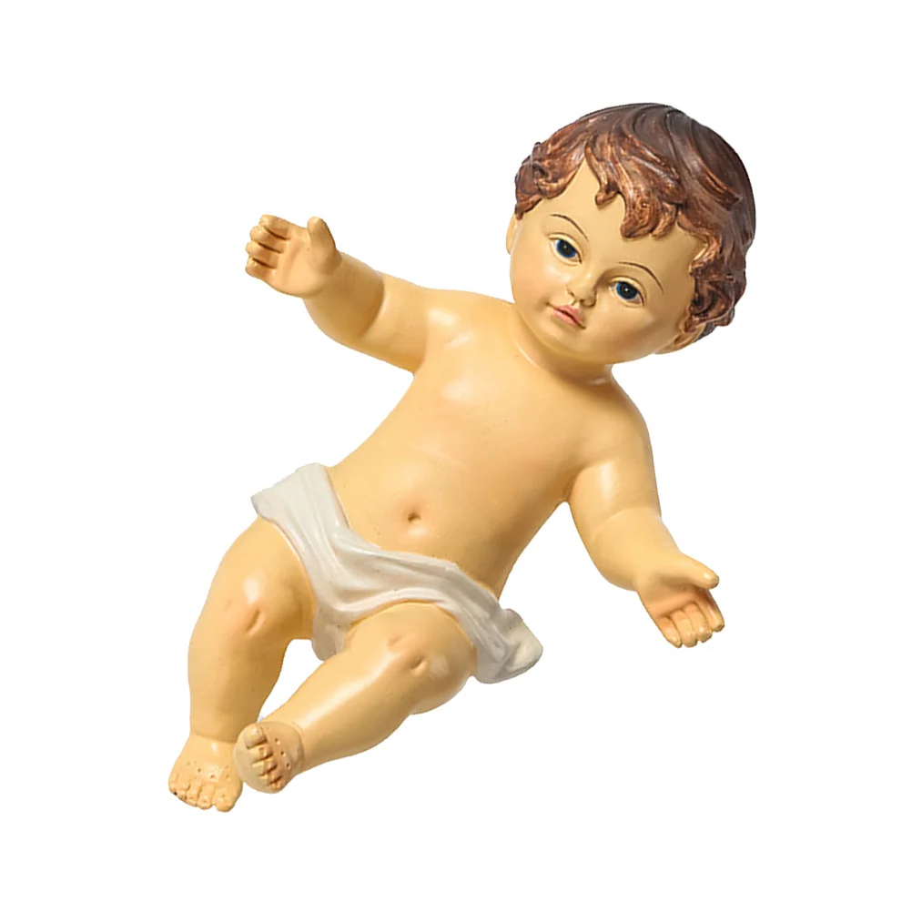 

Religious Holy Child Ornament Jesus Baby Statue Resin Figurine Babies Dolls Miniature Home Decor Saint Adornment