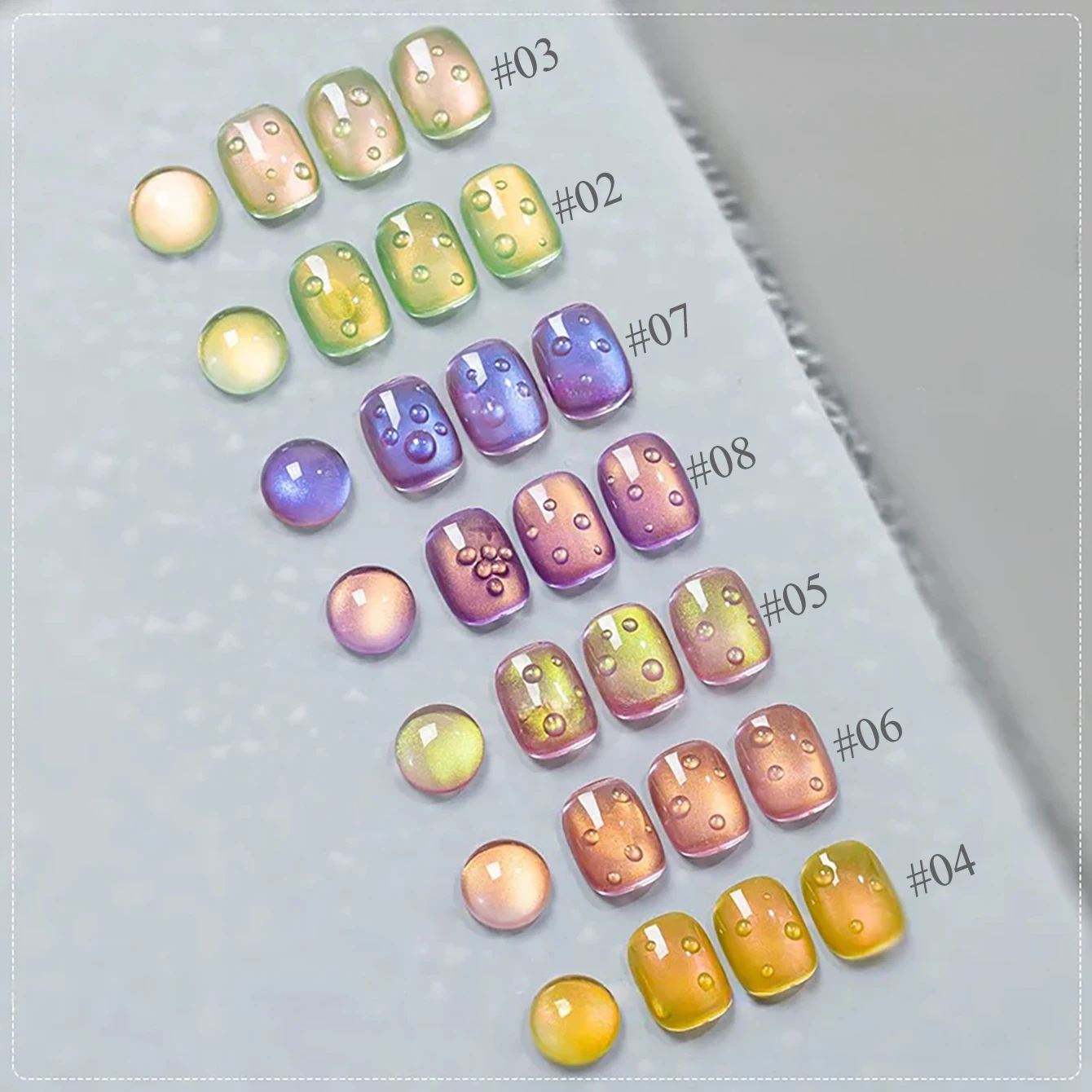 

1 шт., осень-зима, золотые, фиолетовые, синие ногти, стеклянные бусины, гель-лак для ногтей «кошачий глаз», популярные отбеливающие несерые принадлежности для ногтей