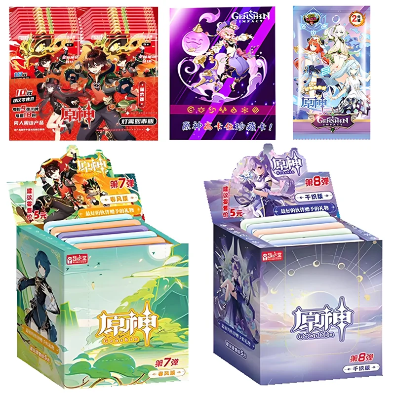 

New Game Genshin impact Card Anime TCG Collection Pack Booster Box Rare SSR Anime Collectible Card Family Table Game Card Toy