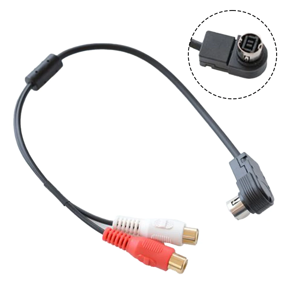 Adaptador de línea de Cable de Audio de entrada auxiliar para coche Alpine KCA-121B 2 RCA, 12V