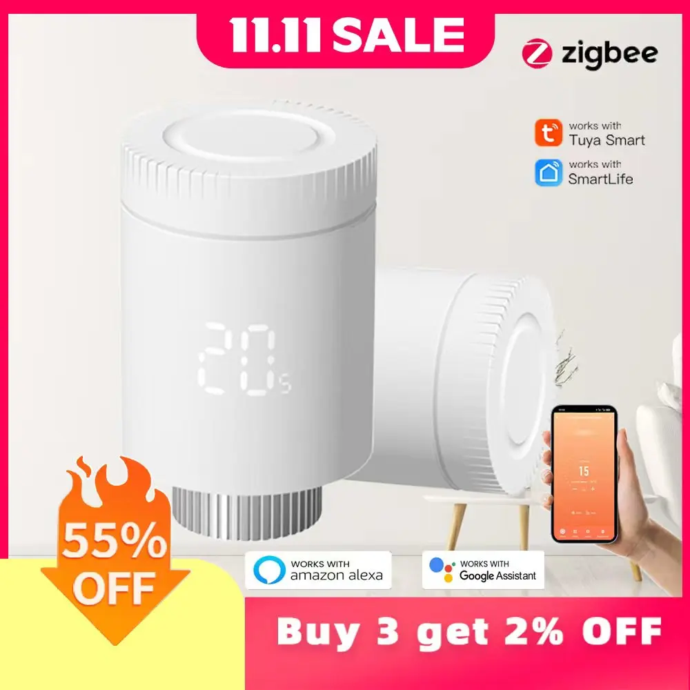 

Smart Tuya Zigbee 3.0 Thermostatic Valve Radiator Zigbee Radiator Valve Thermostatic Radiator Valve Temperature Controller