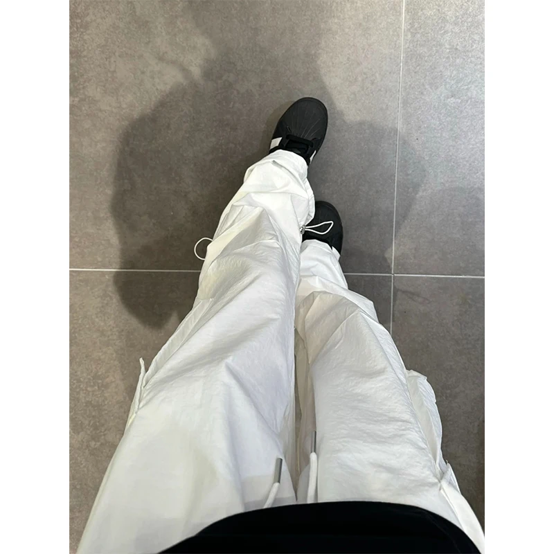 

Белые рабочие брюки мужские, широкие, прямого кроя, в американском стиле, модные, от бренда Paratrooper, большие размеры, весенние, повседневные