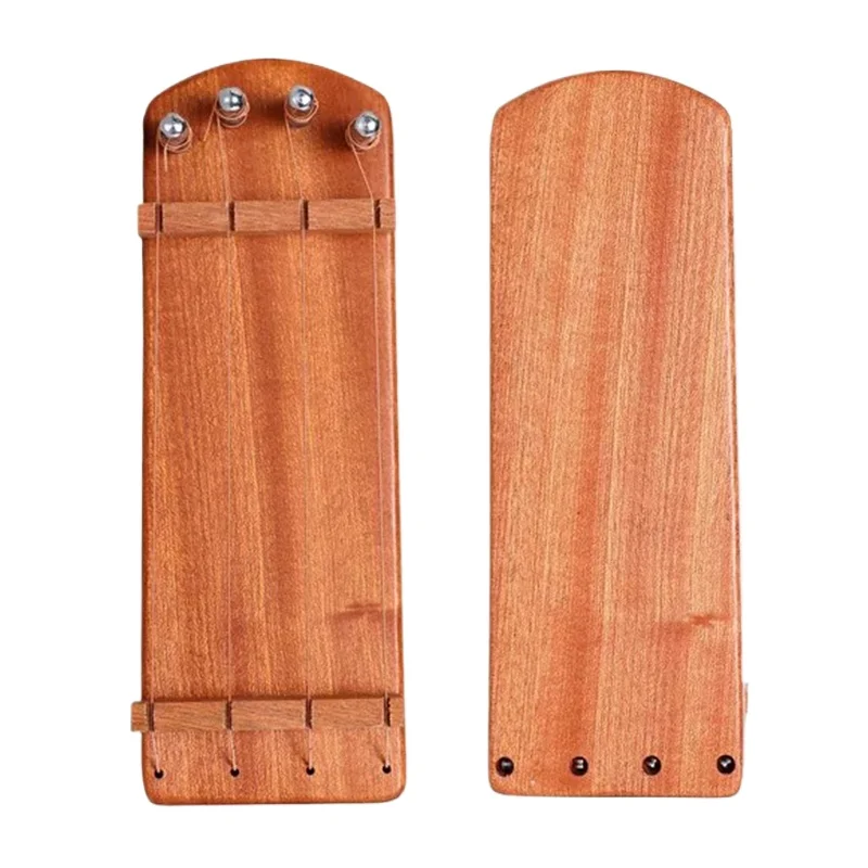 Wooden Pipa Fingering Exerciser 4 String Lute Finger Trainer Beginner Practice Pipa Finger Practice Tool Portable Lute Parts