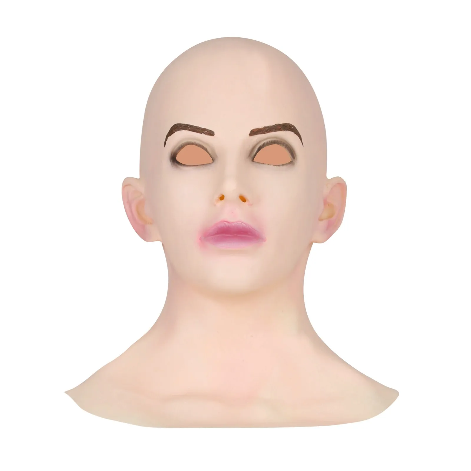 Adult Full Head Mask High Quality Female Shaped Silicone Crossdresser Headgear Halloween Cosplay Accessory Masque Horreur