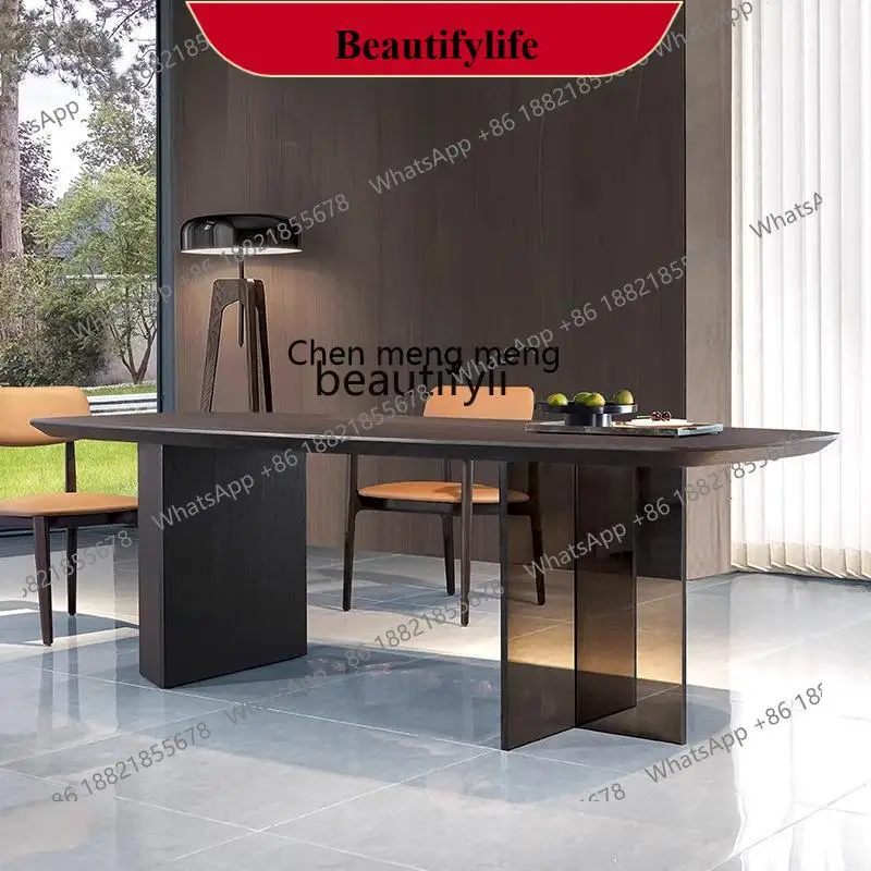 

z183 Italian minimalist dining table acrylic transparent table legs modern household dining table, legs light luxury designer